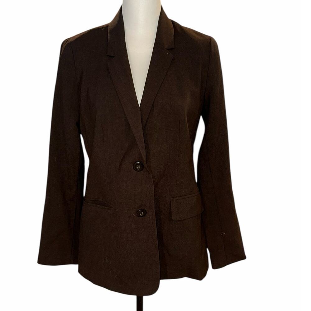 J.Jill Brown Women's Blazer 4 Petite wool